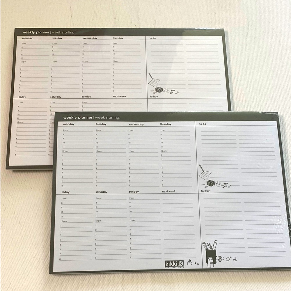 Kikki.K Weekly Planner Paper Pads. Two new in plastic pads.